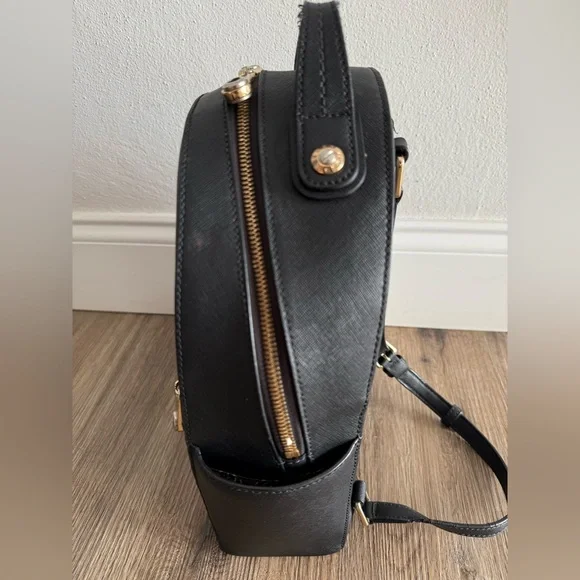 Henri Bendel Black Backpack with Gold Accents - Picture 2 of 7